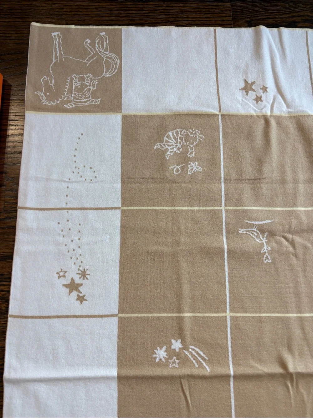 Hermes White and Beige biscuit Cabriole blanket